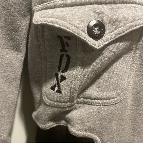 Fox Racing Kids Wolf Grey Full Double Zip Hoodie - Large - Picture 5 of 9